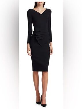 NWT Chiara Boni la petite robe KAYA Black V-Neck Sheath Dress
